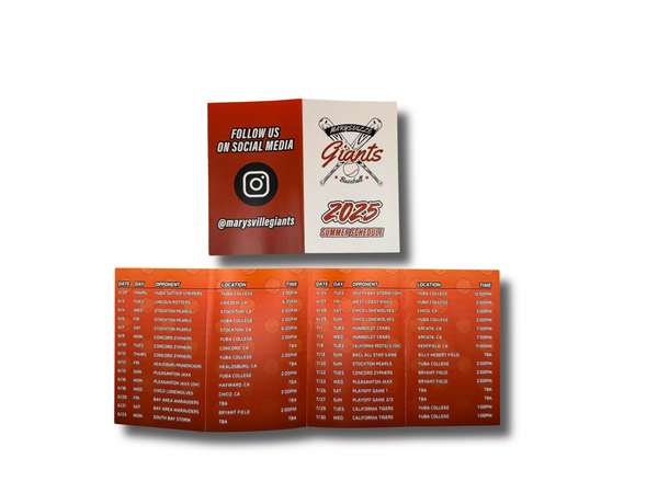 Pocket schedule with a minor league baseball team schedule. 